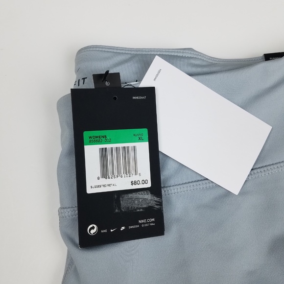 $80 Nike Leggings XL Running Pants Silver / White - Picture 3 of 5